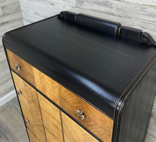 Refinished Black Waterfall Dresser