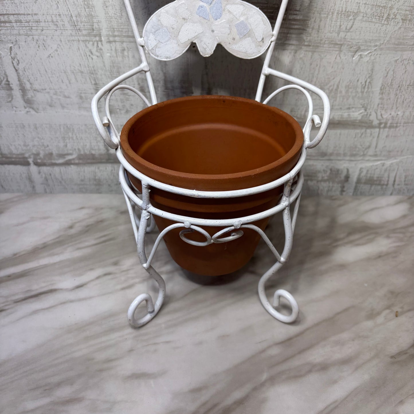 Butterfly Metal Chair Style Plant Stand