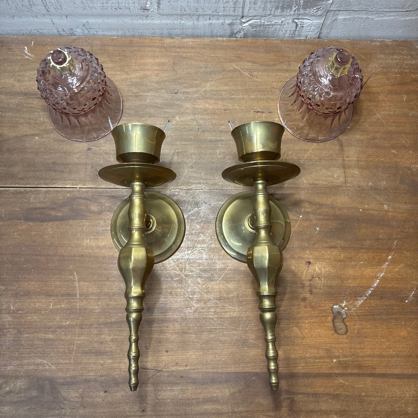 Blush & Brass Wall Sconce Set Of Two