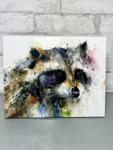 Raccoon Water Color Tile Art By Dean Crouser