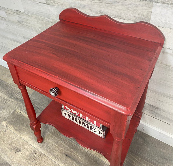 Rustic Red Side Table