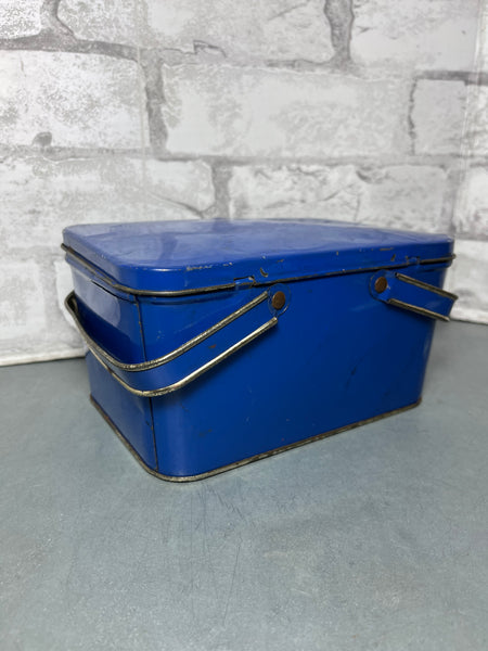 Vintage Metal Blue Lunch Box