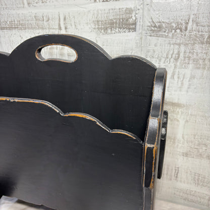 Vintage Black Custom Refinished Magazine Holder