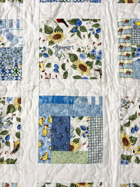 Bird And Flower Pattern Quilt