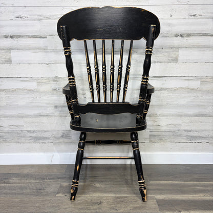 Antique Black Dining Set Table & 4 Chairs