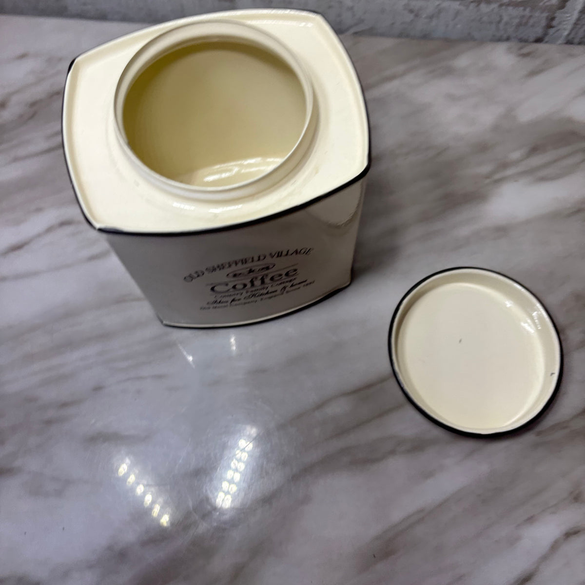 Old Sheffield Village Enamelware Coffee Canister