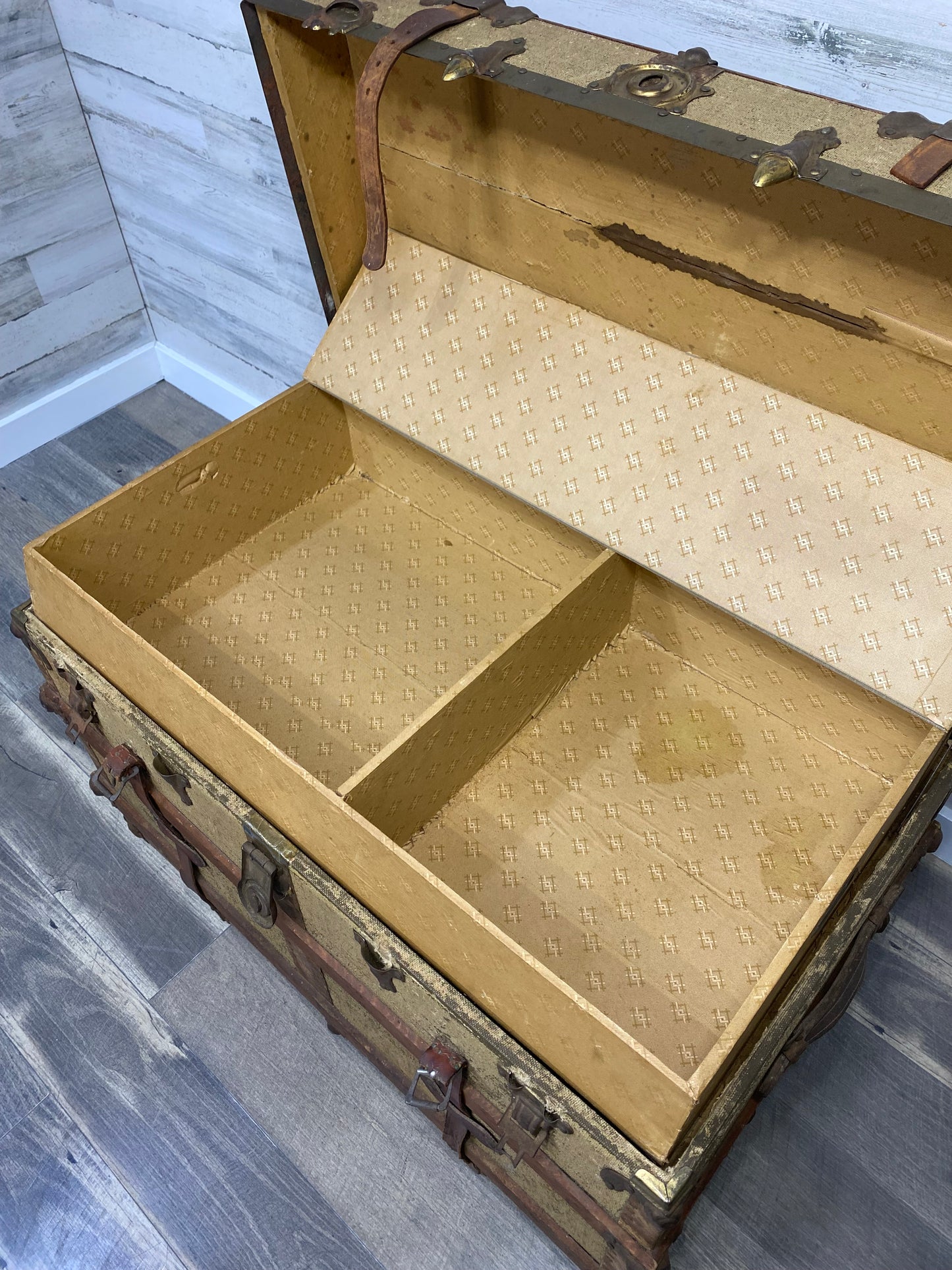 Antique Wood Steamer Trunk