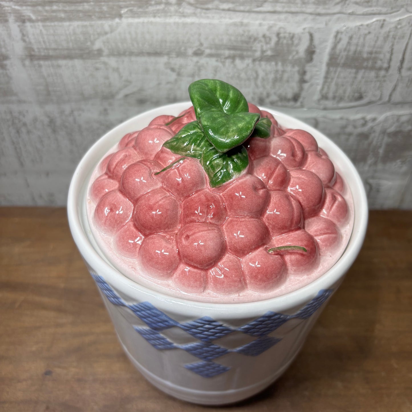 Vintage Treasure Craft Hopscotch Fruit Ceramic Cherry Canister