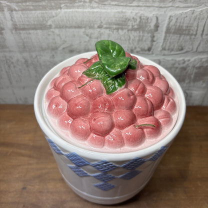 Vintage Treasure Craft Hopscotch Fruit Ceramic Cherry Canister