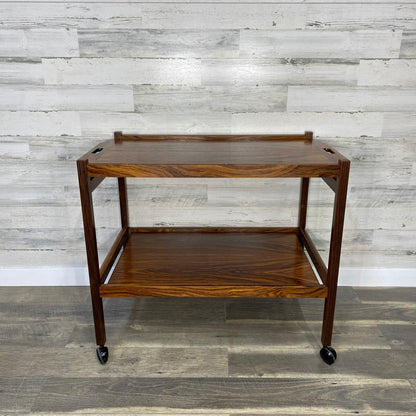 Mid Century Modern Rosewood Bar Cart
