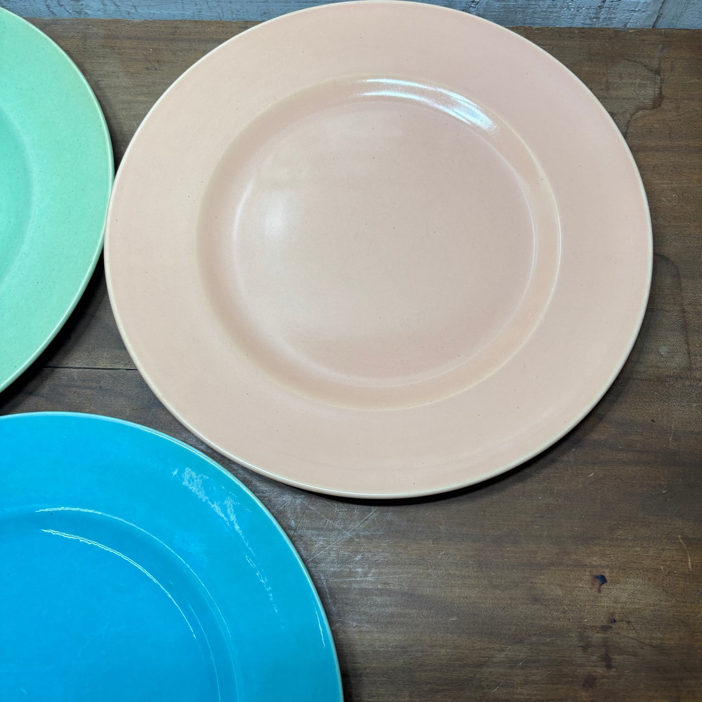 Vintage Pastel Plate Set Of 3