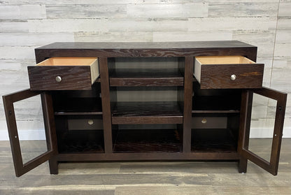 Dark Wood TV Stand Buffet Cabinet