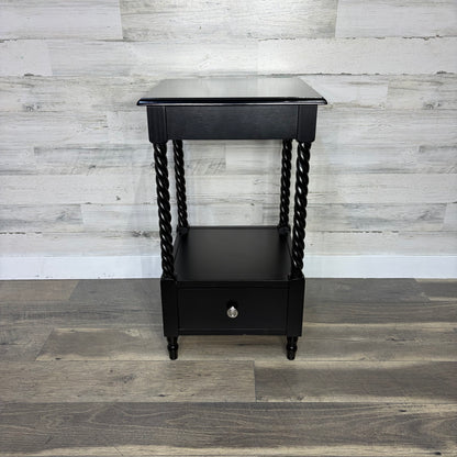 Black Spiral End Table/ Nightstand
