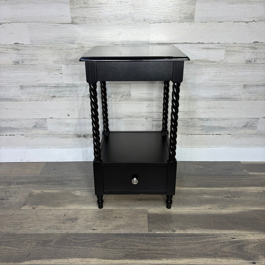 Black Spiral End Table/ Nightstand