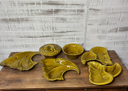 Mid Century Ceramic Thanksgiving Party Tray Set