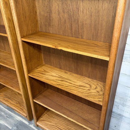 Set Of 3 Oak Bookshelves
