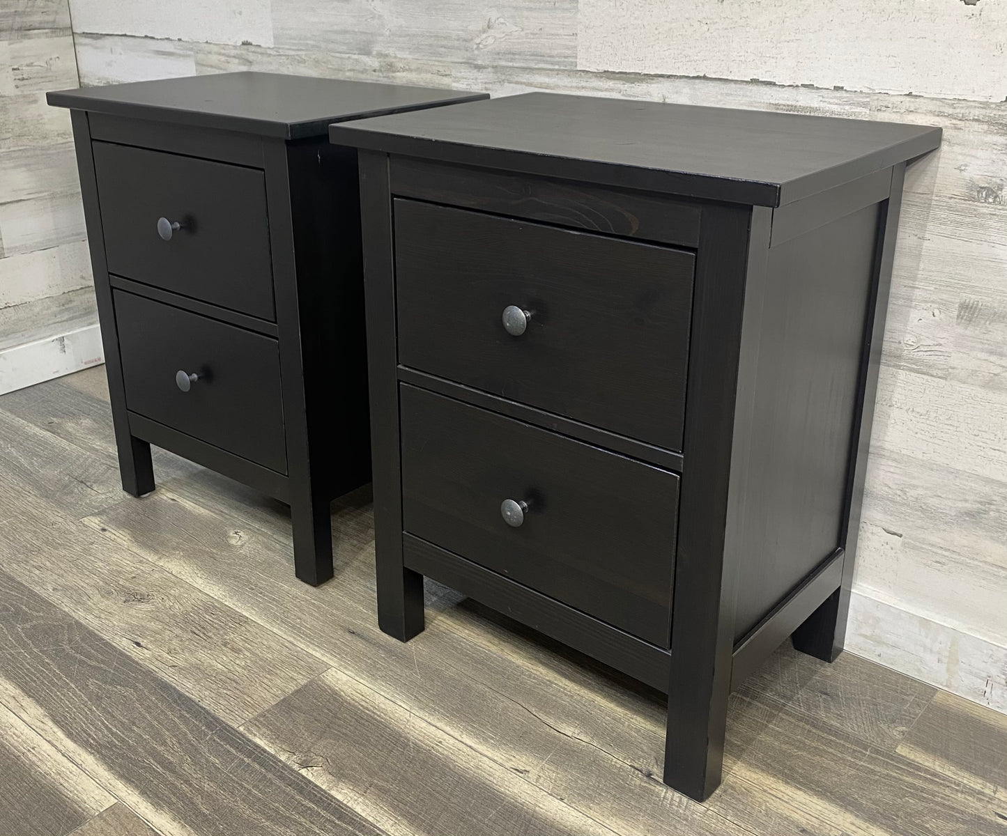 Set Of 2 Black IKEA Nightstands
