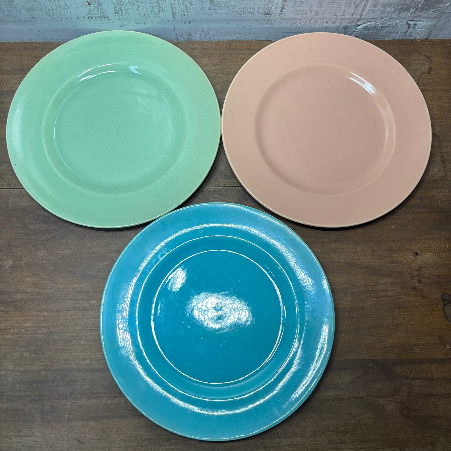 Vintage Pastel Plate Set Of 3