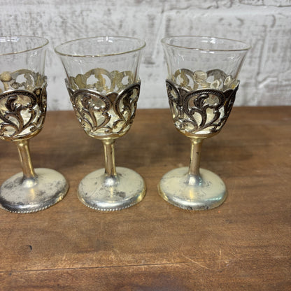 Antique Silverplate Cordial Cups Set Of 4