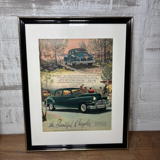 “The Beautiful Chrysler” Framed Vintage Magazine Art
