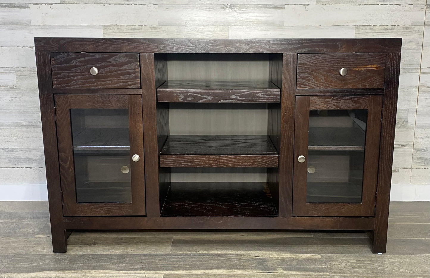 Dark Wood TV Stand Buffet Cabinet