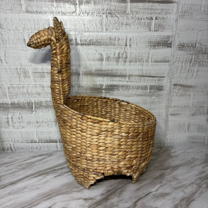 Woven Seagrass Llama Shaped Storage Basket