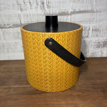 Vintage Irvinware Wicker Rattan Cain Ice Bucket