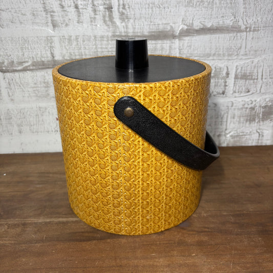 Vintage Irvinware Wicker Rattan Cain Ice Bucket