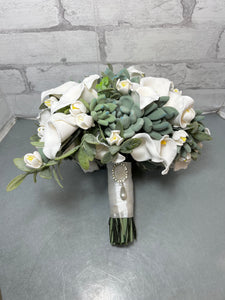 Ivory Magnolia Calla Lilly Wedding Bouquet