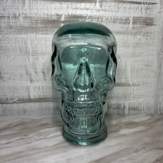 Clear Glass Skull Mannequin Head Display