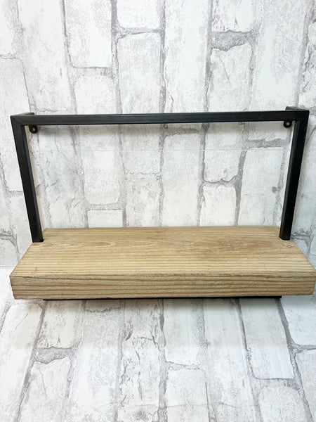 Metal & Wood Ledge Shelf