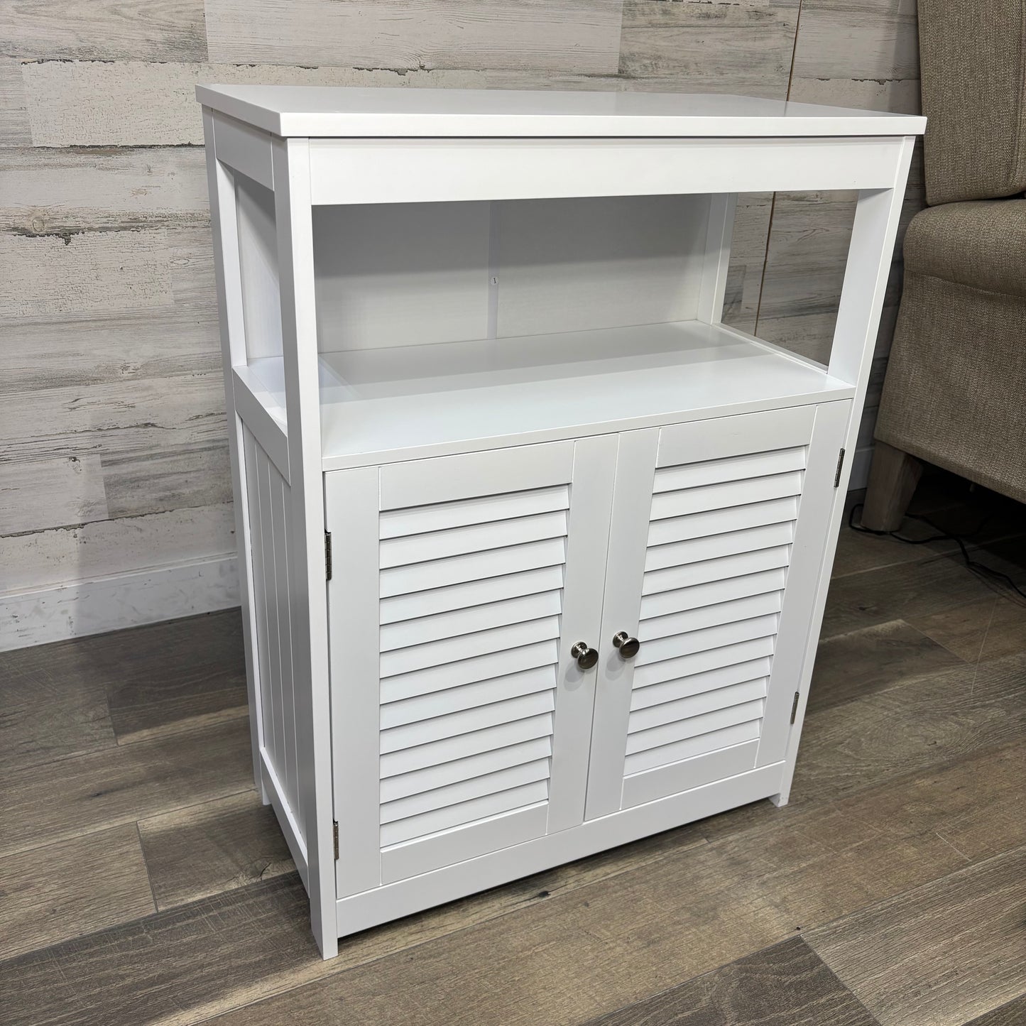 White Floor Storage Cabinet