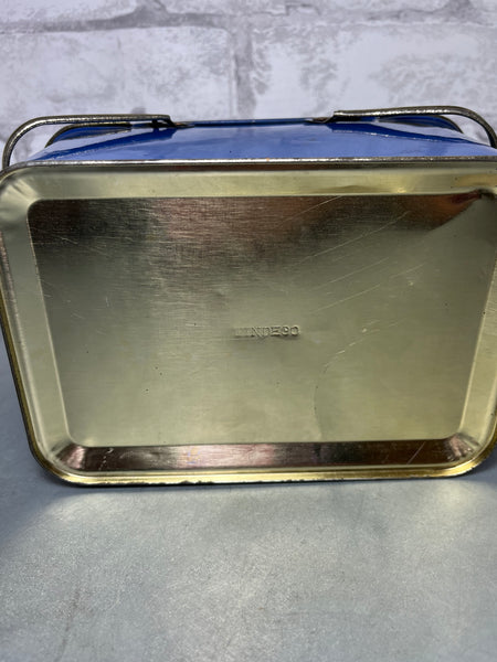 Vintage Metal Blue Lunch Box