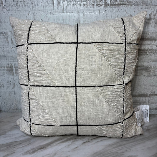 Cream and Black Geometric Throw Pillow
