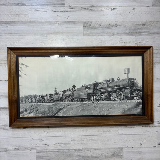 Vintage Polson Logging Co. #3100 Train Black & White Framed Print