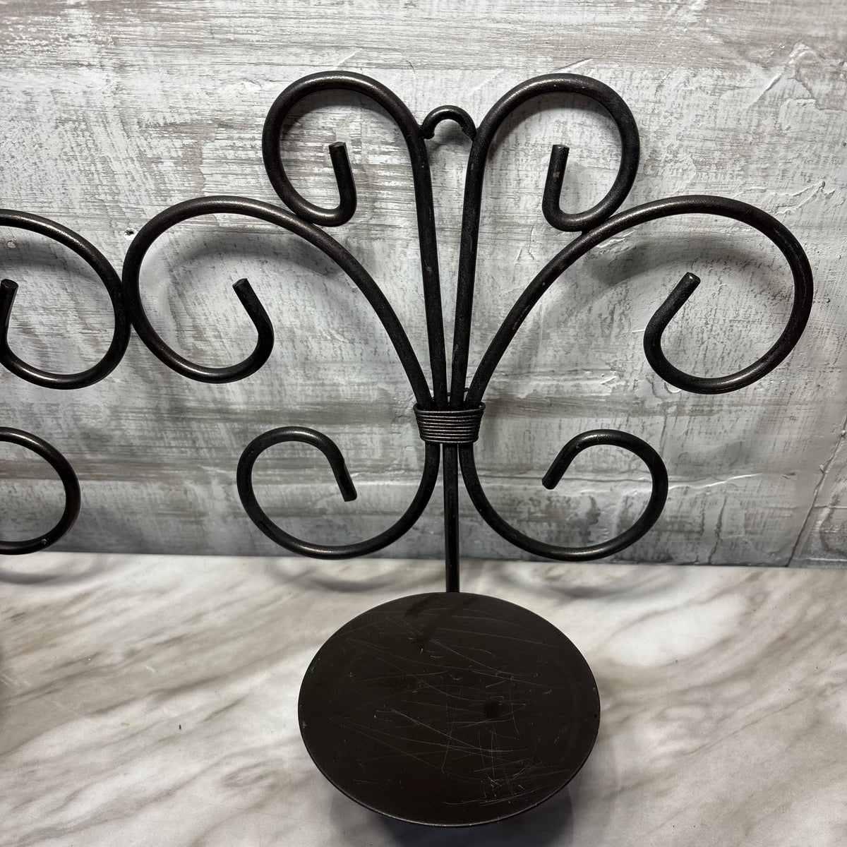 Black Wrought Iron Wall Sconce Candle Holder Set