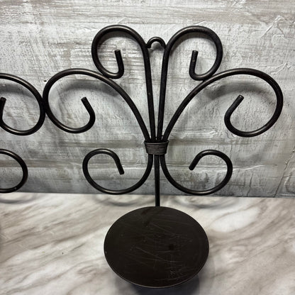 Black Wrought Iron Wall Sconce Candle Holder Set