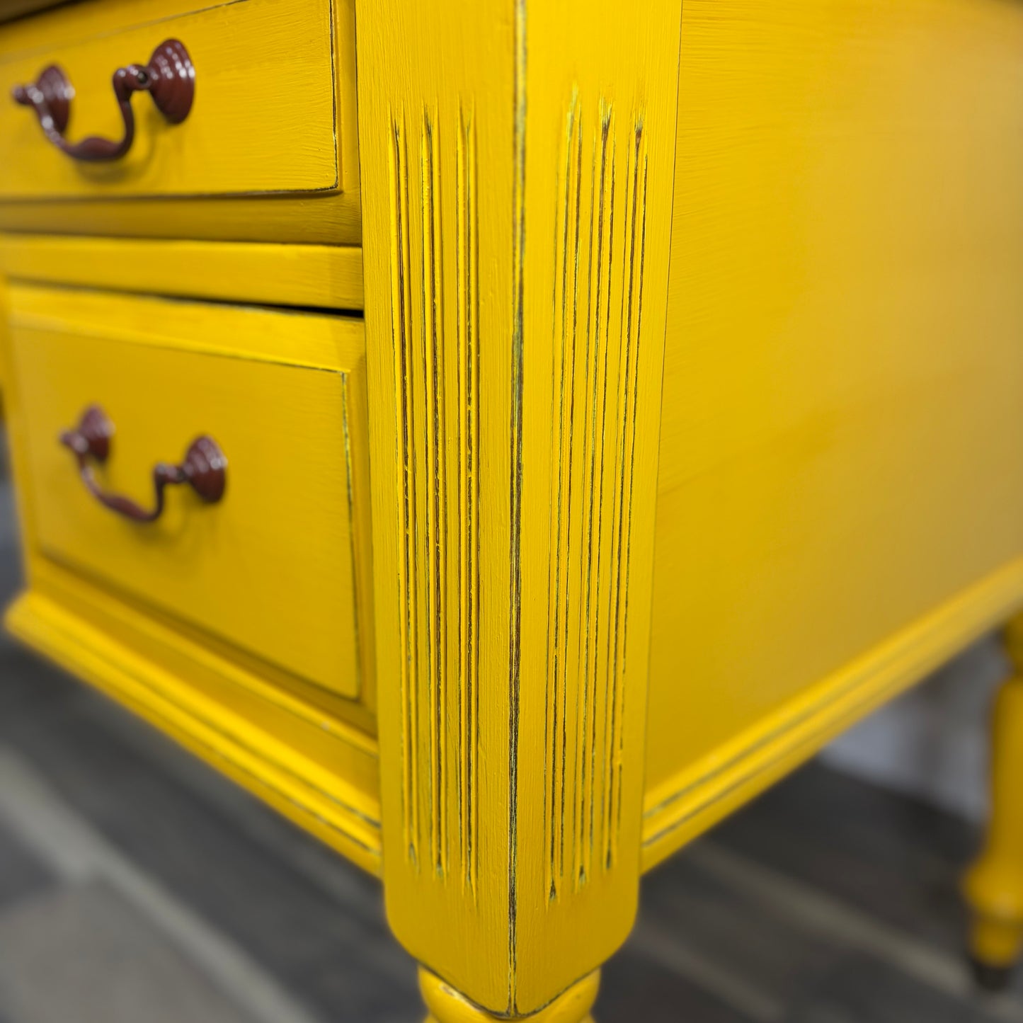 Yellow 2pc Wood Desk
