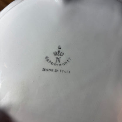 Italian Capodimonte Porcelain Flower Footed Floral Center Piece