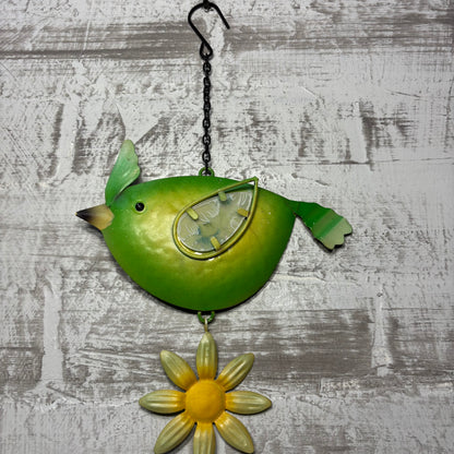 Green Bird Floral Wind Chime