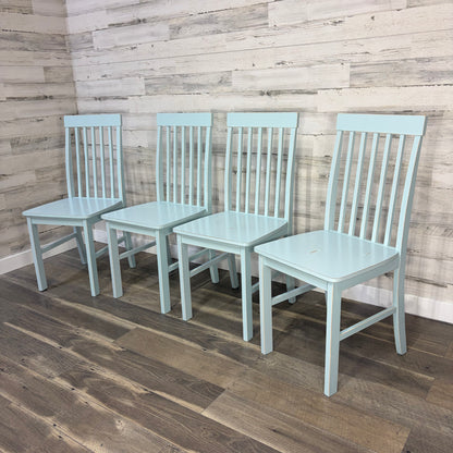 Set Of 4 Light Blue Dining Chairs