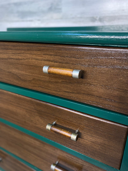 Antique Green & Wood Dresser