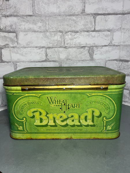 Vintage Large Wheat Heart Brand Bread Tin Box