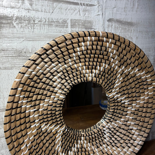 Boho Woven Circular Mirror