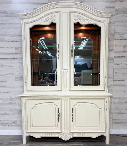 Cream 2pc China Hutch