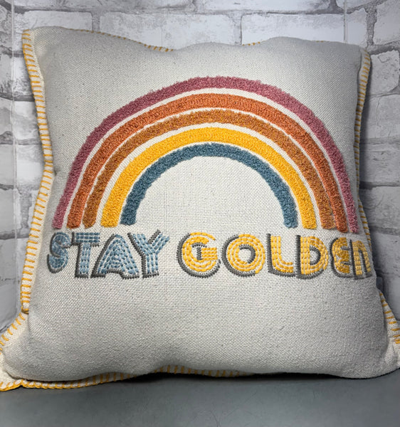 “Stay Golden” Rainbow Pillow