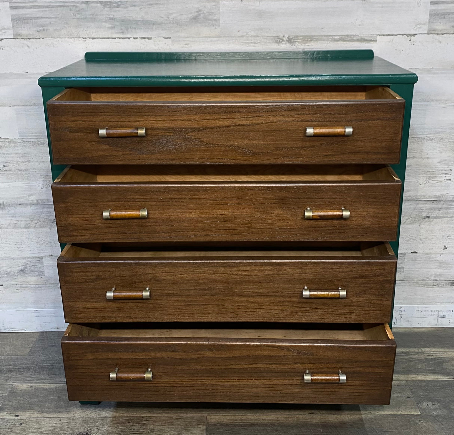 Antique Green & Wood Dresser