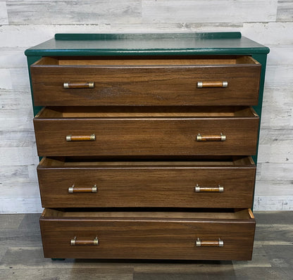 Antique Green & Wood Dresser