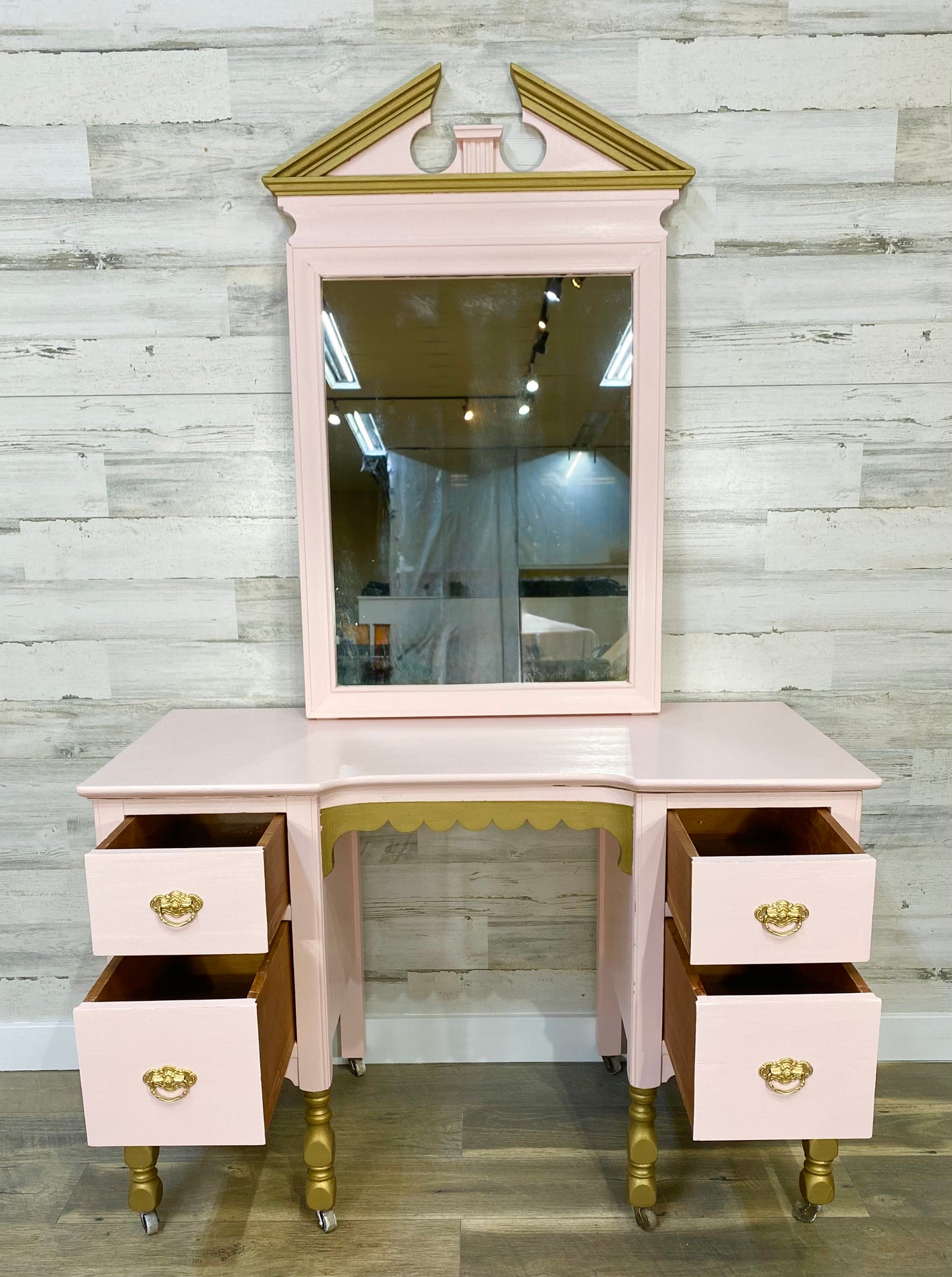 Antique Vanity Set Desk & Mirror