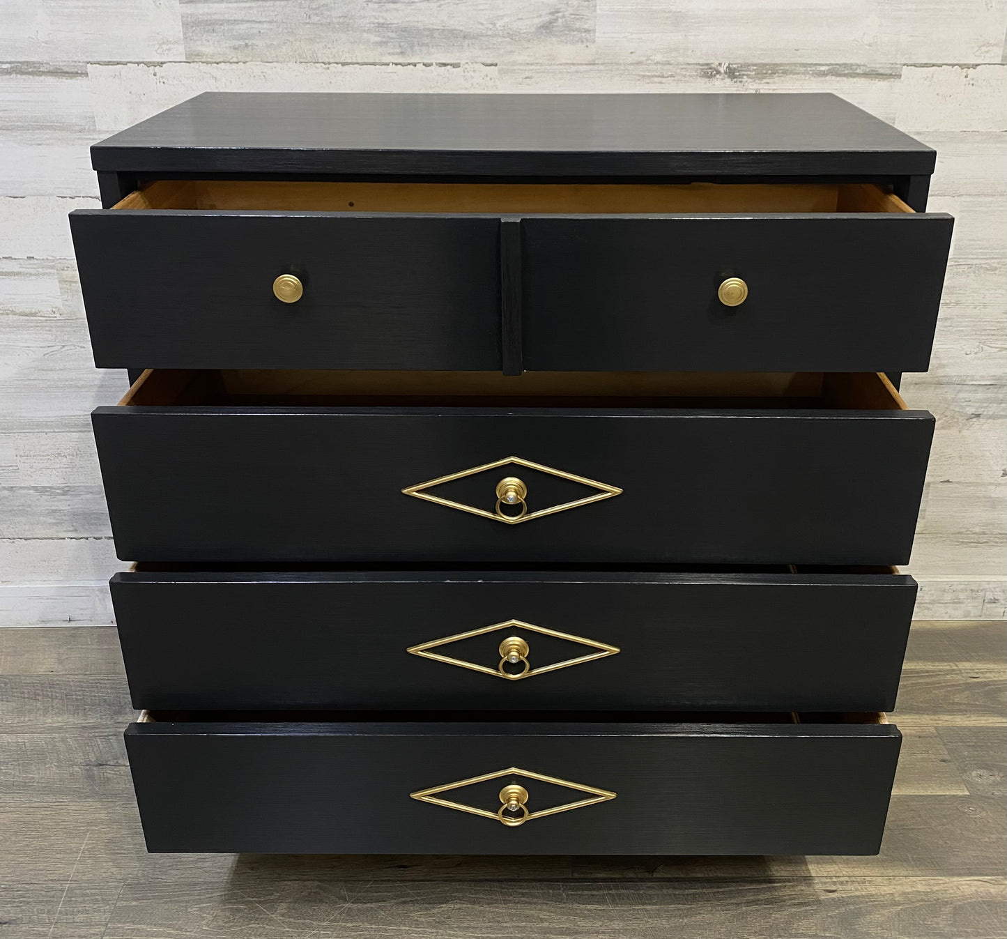 Mid Century Black & Gold Dresser